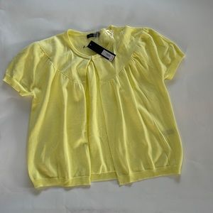 The Limited NWT yellow Cropped short sleeves cardigan.